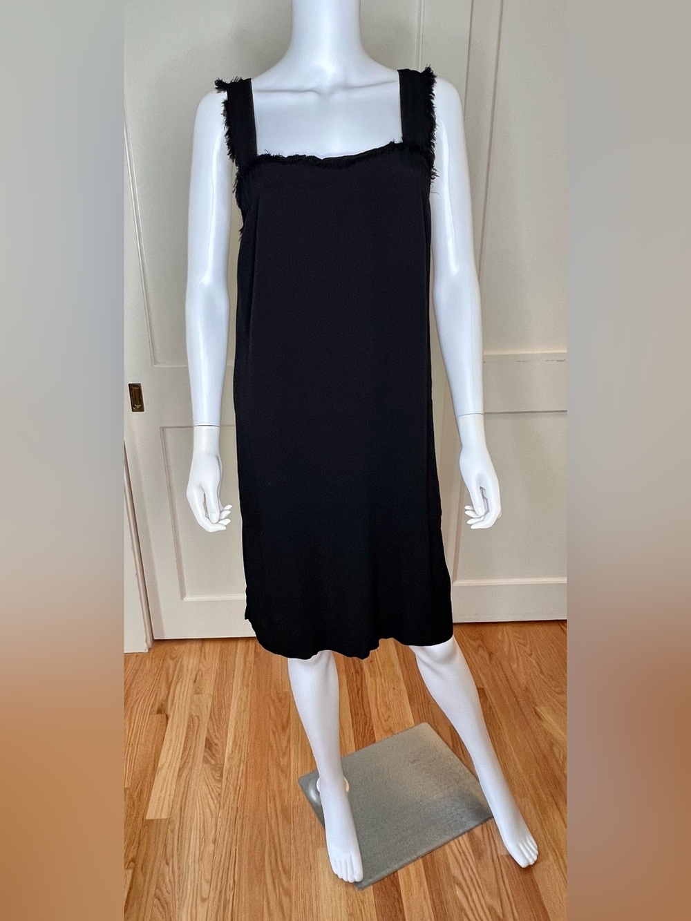 Raquel Allegra Raw Edge, Knee Length Little Black Dress, Sz 3 (10-12)